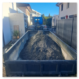 Benne de 10 m3 pour matériaux terre, déblais, pierre, béton