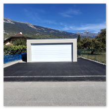 Garage préfabriqué double réalisé par l'entreprise workspassion Sàrl à Conthey