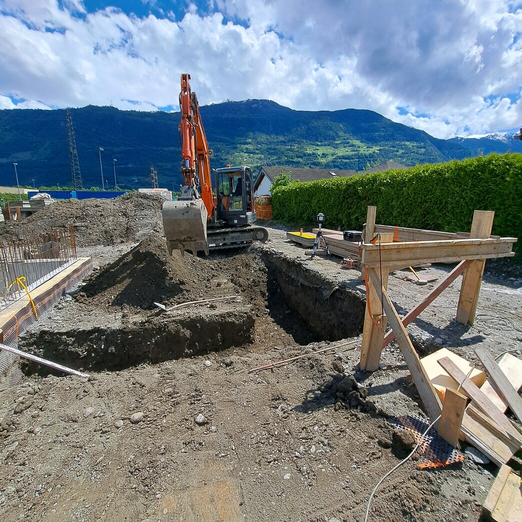 Fouille pour fondation en cours